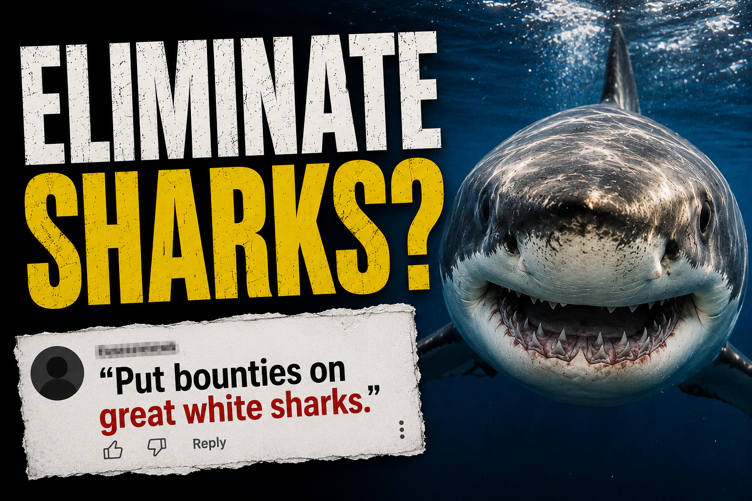 People Want to Put Bounties on Great White Sharks?